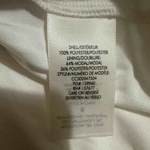 Alice & Olivia Off White Babydoll Dreema Tulle Tee Lace Tiered Mini Dress size L - Picture 15 of 15